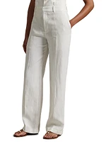 Relaxed Linen Straight-Leg Pants
