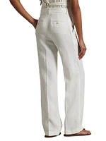 Relaxed Linen Straight-Leg Pants