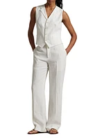 Relaxed Linen Straight-Leg Pants