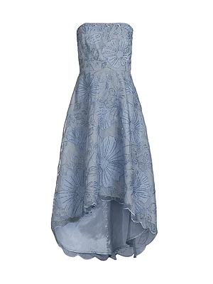 Floral Embellished Bandeau A-Line Midi-Dress