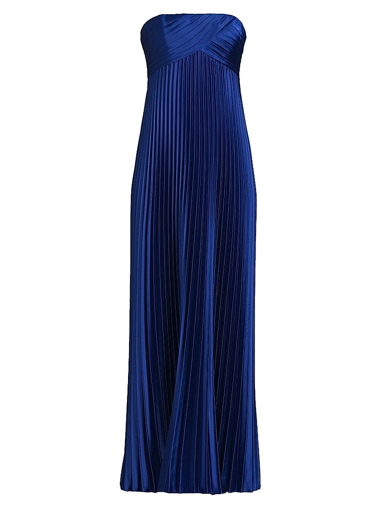 Charmeuse Pleated Gown