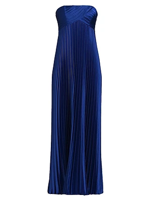 Charmeuse Pleated Gown