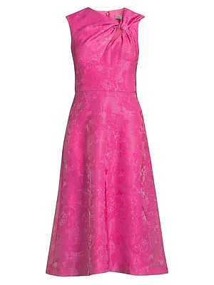 Valencia Jacquard Sleeveless Midi-Dress
