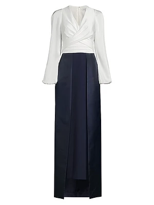 Bianca Faux-Wrap Walk-Thru Gown