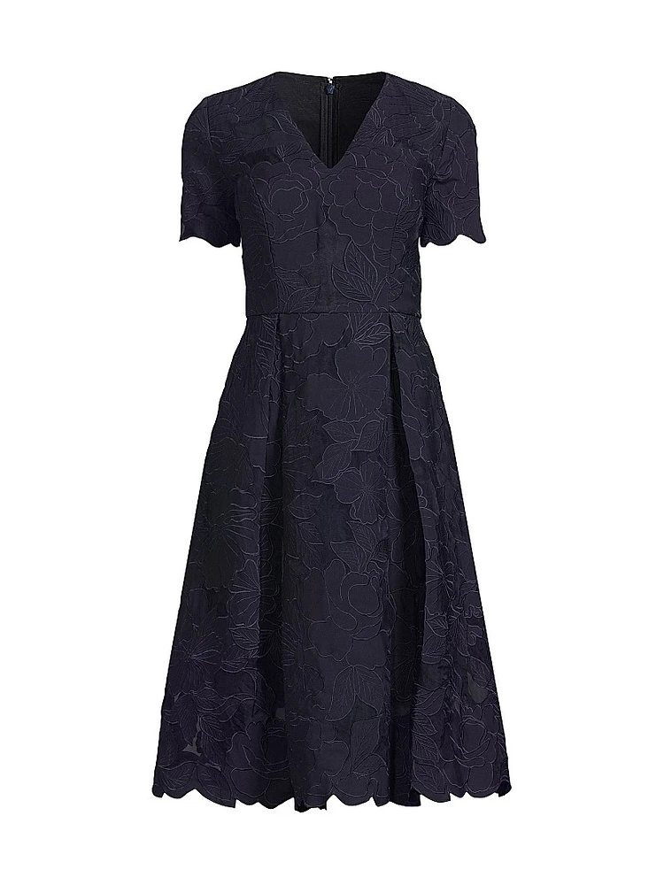 Luna Short-Sleeve Midi-Dress