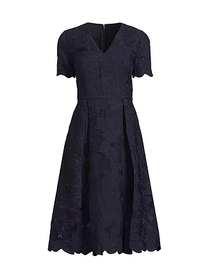 Luna Short-Sleeve Midi-Dress