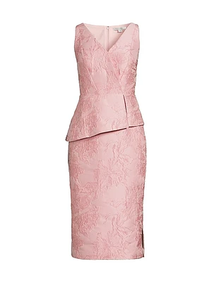 Azalea Floral Jacquard Midi-Dress