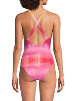 Star Shibori Print One-Piece Swimsuit
