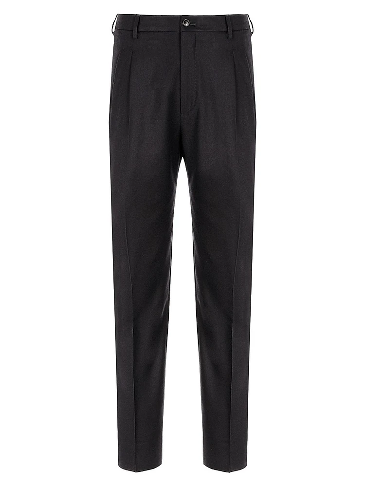 Pleated Wool-Cashmere Trousers