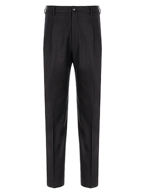 Pleated Wool-Cashmere Trousers