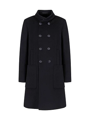 Cashmere-Blend Double-Breasted Coat