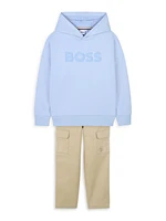 Little Boy's & Logo Fleece Hoodie