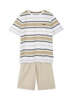 Little Boy's Logo Striped T-Shirt