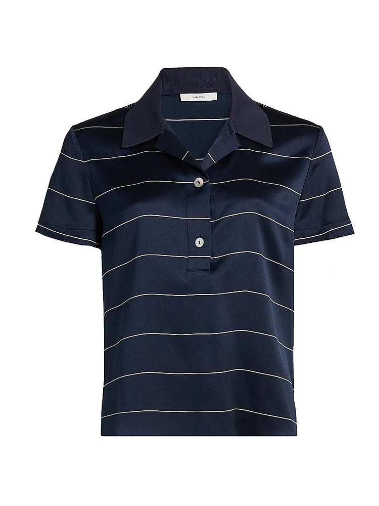 Striped Silk Polo Shirt