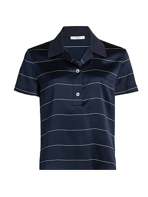 Striped Silk Polo Shirt