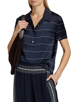 Striped Silk Polo Shirt