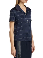 Striped Silk Polo Shirt