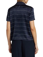 Striped Silk Polo Shirt