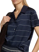 Striped Silk Polo Shirt