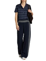 Striped Silk Polo Shirt