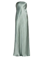 Satin Strapless Maxi Dress