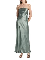 Satin Strapless Maxi Dress