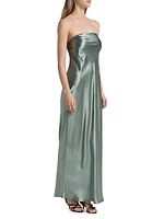 Satin Strapless Maxi Dress
