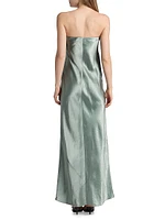 Satin Strapless Maxi Dress
