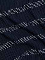 Striped Rib-Knit Stretch-Cotton Shirt