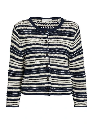 Texture Striped Cardigan
