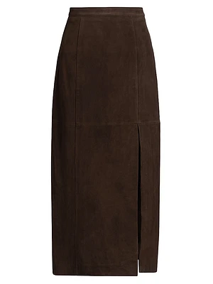 Idris Suede Midi-Skirt