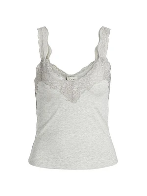 Lace-Trim Rib-Knit Tank