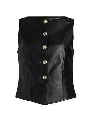 Camen Faux-Leather Vest