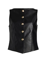 Camen Faux-Leather Vest