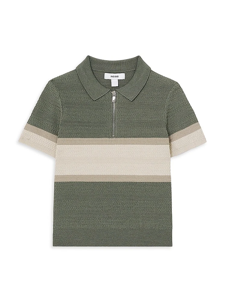 Little Boy's & Grove Half-Zip Polo Shirt