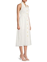 Alessia Poplin Button-Front Midi-Dress