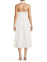 Alessia Poplin Button-Front Midi-Dress