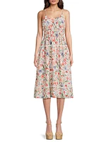 Haisley Floral Ladder-Trim Dress