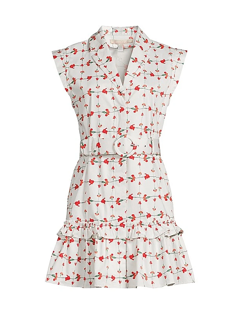 Carla Belted Floral Cotton Minidress
