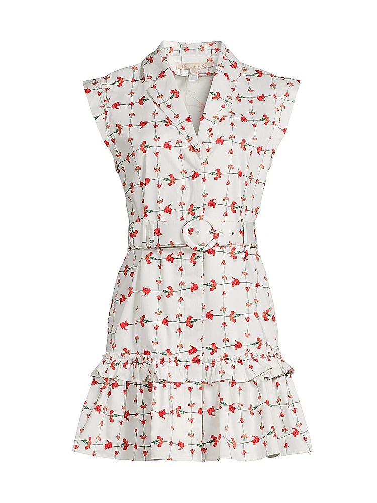 Carla Belted Floral Cotton Minidress