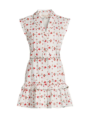Carla Belted Floral Cotton Minidress