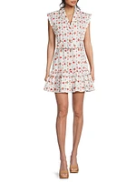 Carla Belted Floral Cotton Minidress