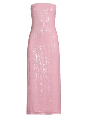 Elena Sequined Strapless Cocktail Dress