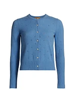 Jane Pointelle Cashmere Button-Front Cardigan