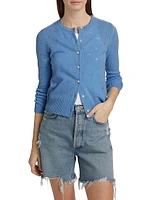 Jane Pointelle Cashmere Button-Front Cardigan