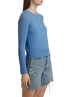Jane Pointelle Cashmere Button-Front Cardigan