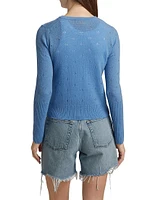 Jane Pointelle Cashmere Button-Front Cardigan