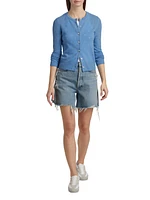 Jane Pointelle Cashmere Button-Front Cardigan