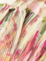 Elliott Ruffled Printed Tulle Sweetheart Gown