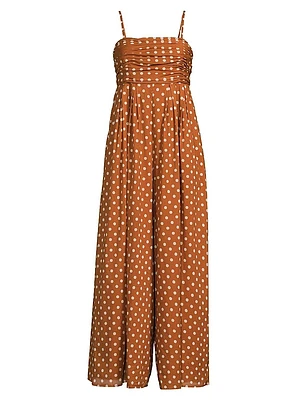 Ottie Polka Dot Cotton Jumpsuit